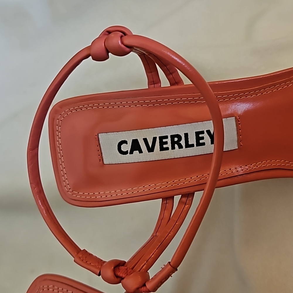 CAVERLEY Flamingo Pink Kolt Leather Dressy Strappy Slingback Kitten Heels - Picture 3 of 13
